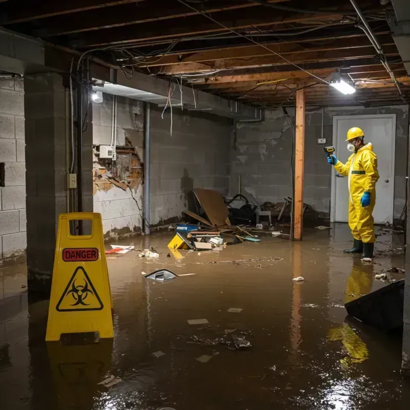 Flooded Basement Electrical Hazard in Wading River, NY Property