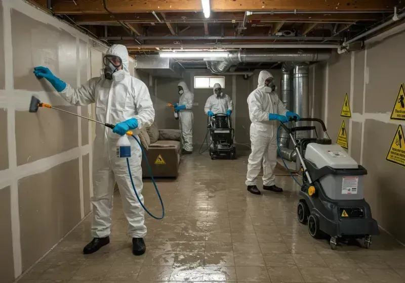 Basement Moisture Removal and Structural Drying process in Wading River, NY